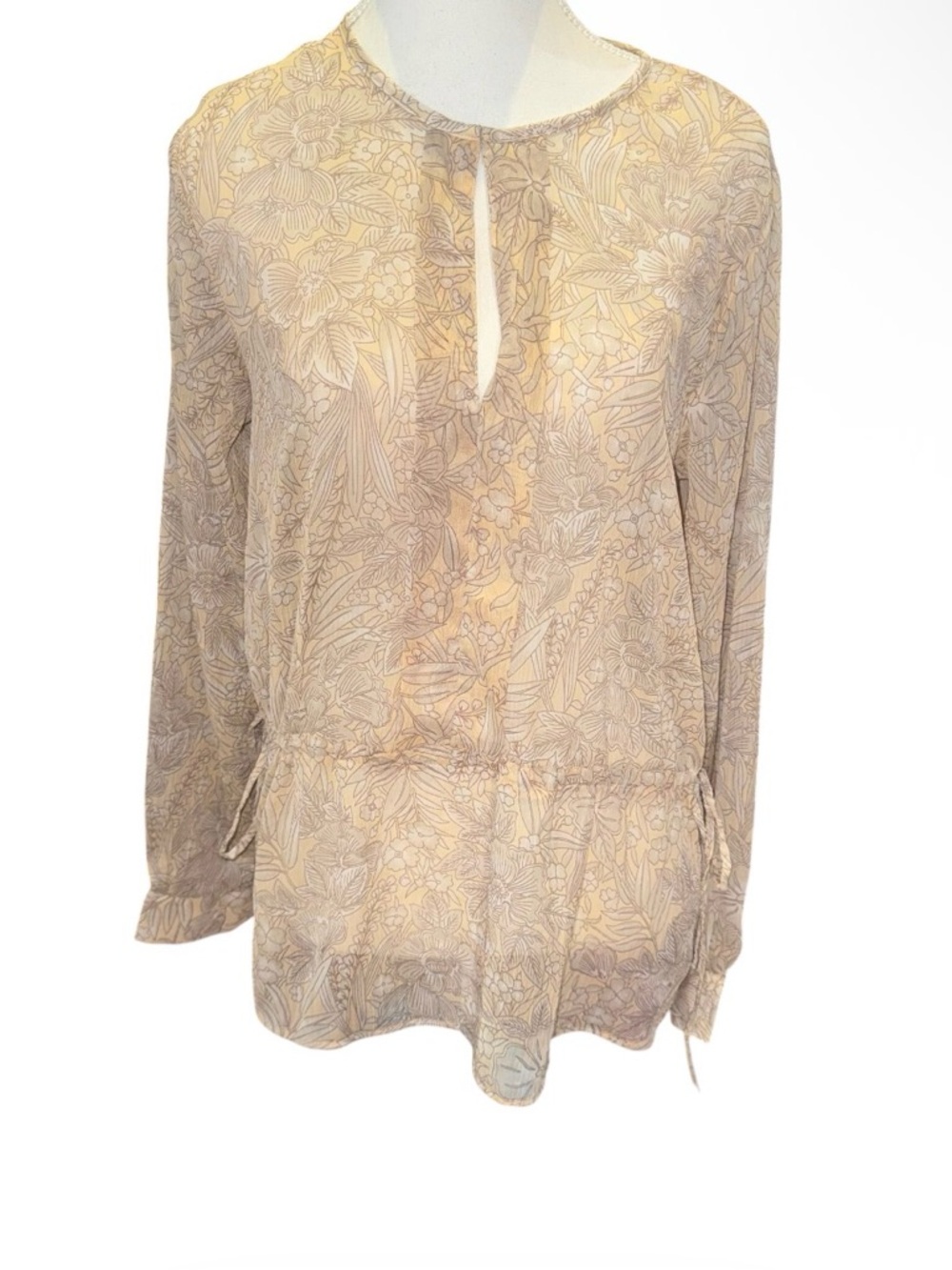 H&M floral tie blouse